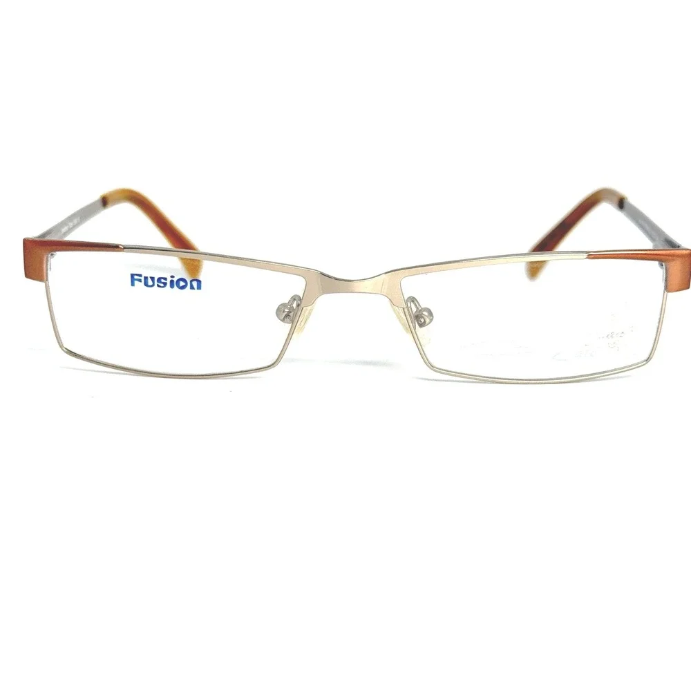 Jonathan Cate Fusion-106 Eyeglasses Brown Silver Rectangle Frames 53-17-140